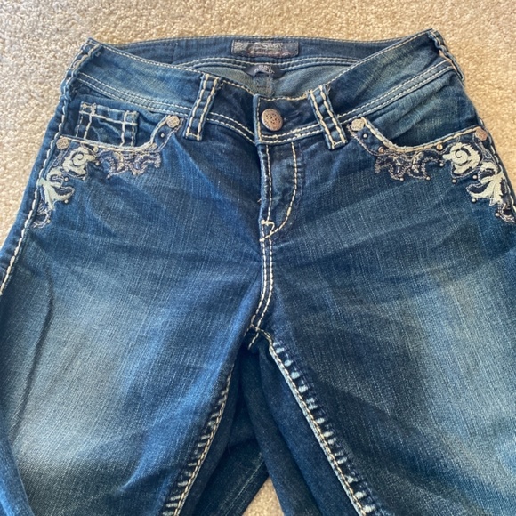 Silver Suki Flap 17” jeans - Picture 2 of 5